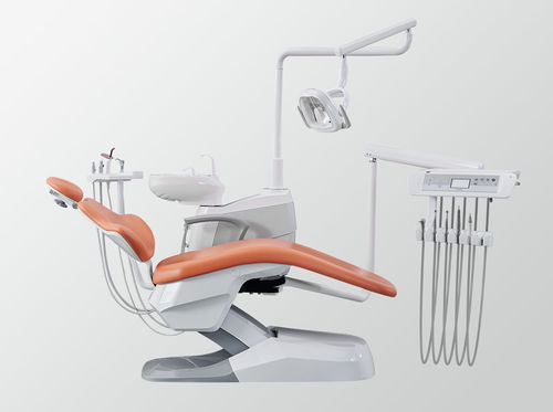Dental unit with electric chair - A4 - FOSHAN ESAY MEDICAL TECHNOLOGY CO.,LTD - with adjustable headrest / with hygiene system / with side delivery system