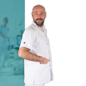 Men's scrub top - ANGKHOR - FIL'MED - polyester / cotton / blue