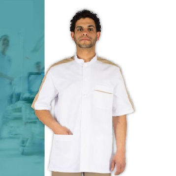 Men's scrub top - ALIMOS - FIL'MED - polyester / cotton / white