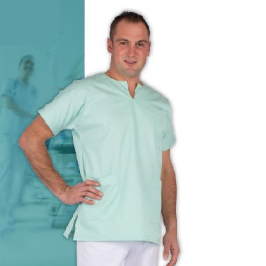 Unisex scrub top - IDAHO - FIL'MED - polyester / cotton / blue