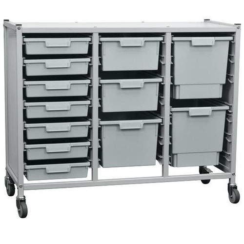 Hospital trolley - HI-MK8AB-3S-71 - Handle-iT - storage / with tray / mobile