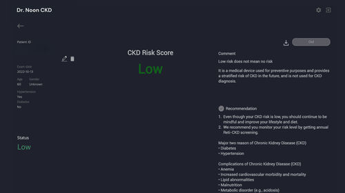 Analysis software - Dr. Noon CKD - Mediwhale Inc. - disease risk management / medical / for nephrology