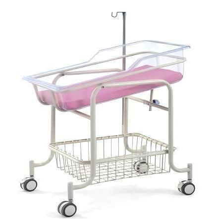Hospital bassinet on casters - YK-M119 - Topmost Medical Technology Co.,Ltd - with side rails / with IV pole / with storage unit