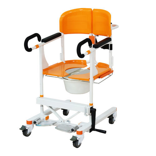 Commode transfer chair - YK-TC001 - Topmost Medical Technology Co.,Ltd - indoor / height-adjustable