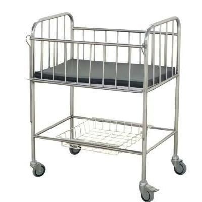 Fixed-height hospital bassinet - YK-M115 - Topmost Medical Technology Co.,Ltd - on casters / stainless steel