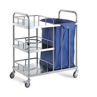 Medical linen trolley - YK-S030 - Topmost Medical Technology Co.,Ltd - transport / 3-shelf / 1-bag
