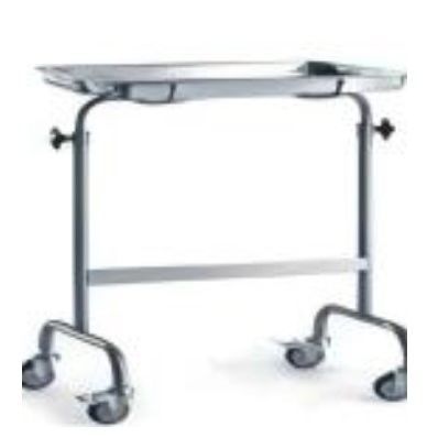 Trolley-mounted Mayo table - YK-S022 - Topmost Medical Technology Co.,Ltd - stainless steel / manuel