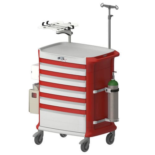 Emergency trolley - Viviam Med - hospital / infection control / plastic