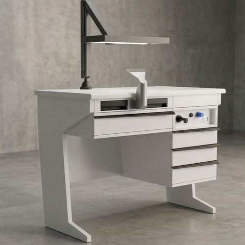 Training dental laboratory workstation - AWB 01 - AVIOR GMBH - with light / with drawers / with shelves
