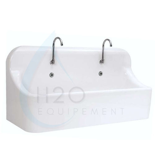2-bay surgical sink - SURG 2 - H2O Equipement - polyester / electronically-operated / with aseptic coating
