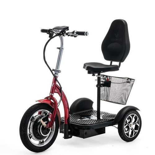 Electric mobility scooter - 16-RED - Veleco - 3-wheel / folding / with basket