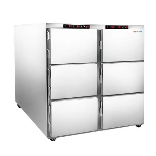 Body tray refrigerated mortuary cabinet - MOR-10 - Labotemp Systems - 6-body / front-loading / on casters