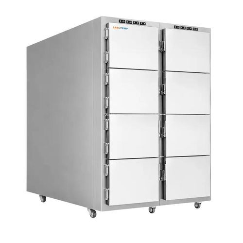 8-body refrigerated mortuary cabinet - MOR-13 - Labotemp Systems - front-loading / on casters / mobile