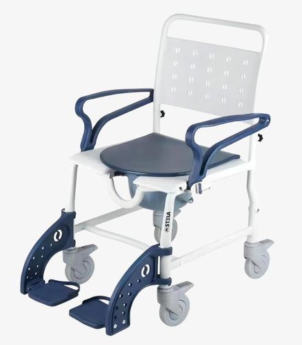 Shower chair on casters - BA10 - Stela Mobility - mobile / with backrest / folding