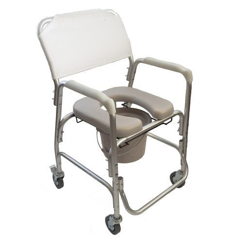 People with reduced mobility commode chair - 2169 - WALKING STICKS INT. S.L. - with cutout seat / with bucket / mobile