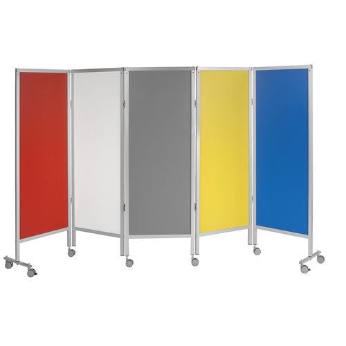 Mobile hospital screen - PV-3005/LR - AGA Sanitätsartikel - folding / 5-panel / adjustable