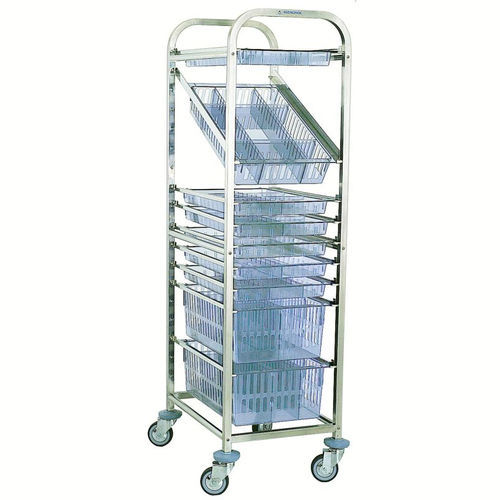 Medicine trolley Agencinox storage / stainless steel / with shelf