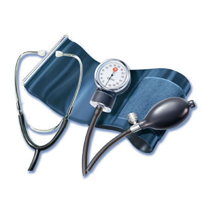 Cuff-mounted sphygmomanometer - Classic StethoMed - Pic Solution - with stethoscope