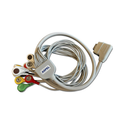 Cardiac Holter monitor ECG cable - KRH-712 v.322 - ASPEL  - 10-wire