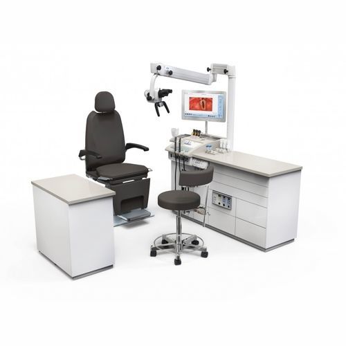 ENT workstation - S 61 CORIAN - ATMOS MedizinTechnik - with chair / with shelves / compact