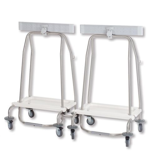 Dirty bag holder trolley - XA0312 - Alvi - hospital / 2-bag / stainless steal