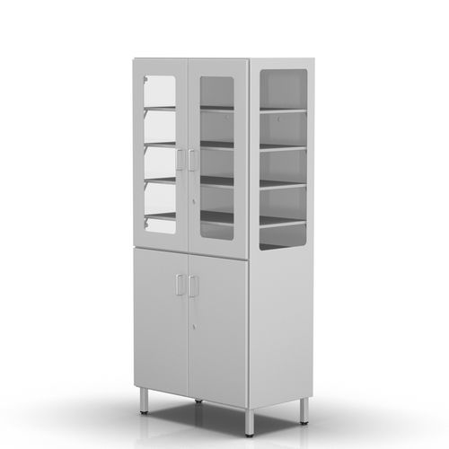 Hospital cabinet - 2-270 - ALVO Medical - with shelf / with door / stainless steel