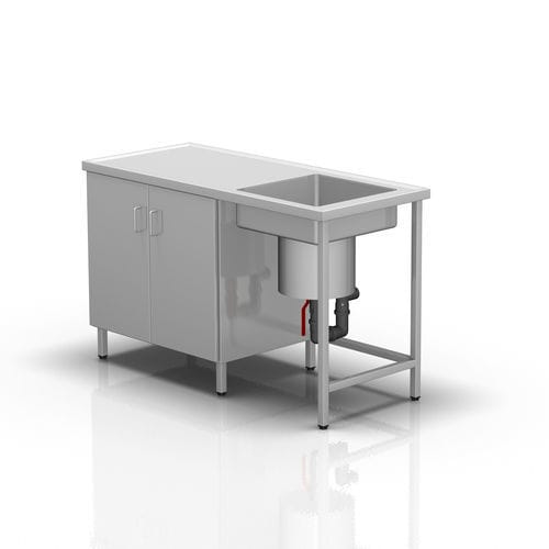 Cast table - 2-371 - ALVO Medical - rectangular / with sink / stainless steel