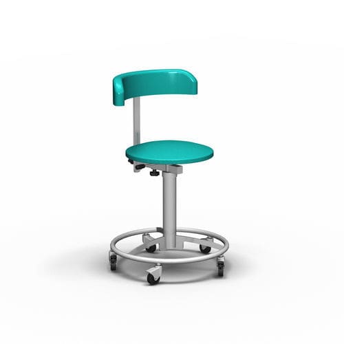 Healthcare facility stool - 2-043 - ALVO Medical - height-adjustable / pneumatic / with backrest
