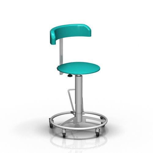 Healthcare facility stool - 2-044 - ALVO Medical - height-adjustable / hydraulic / with backrest