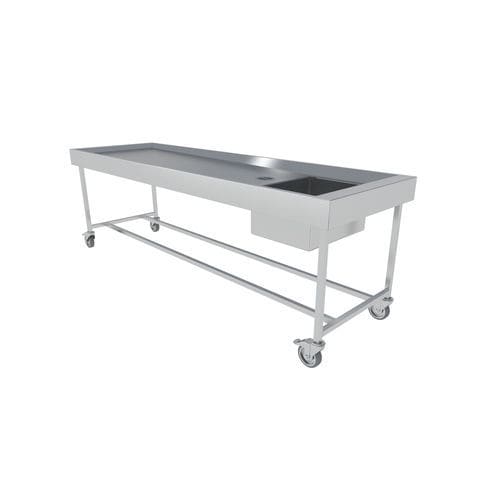 Mortuary washing autopsy table - N4-002 - ALVO Medical - for forensics / mobile / rectangular