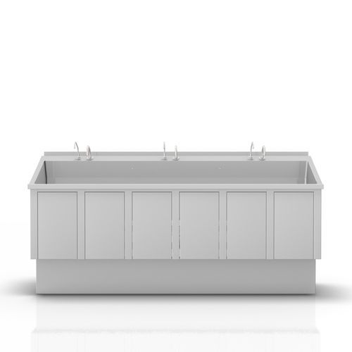 3-bay surgical sink - 2-092-3 - ALVO Medical - stainless steel / knee-operated / with soap dispenser