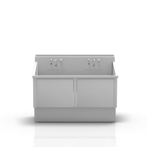 2-bay surgical sink - 2-093-2 - ALVO Medical - stainless steel / electronically-operated / with soap dispenser
