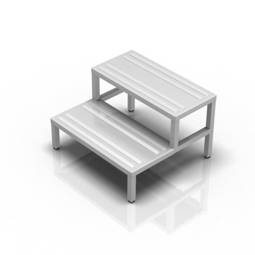 2-step step stool - 2-050 - ALVO Medical - stainless steel / surgical
