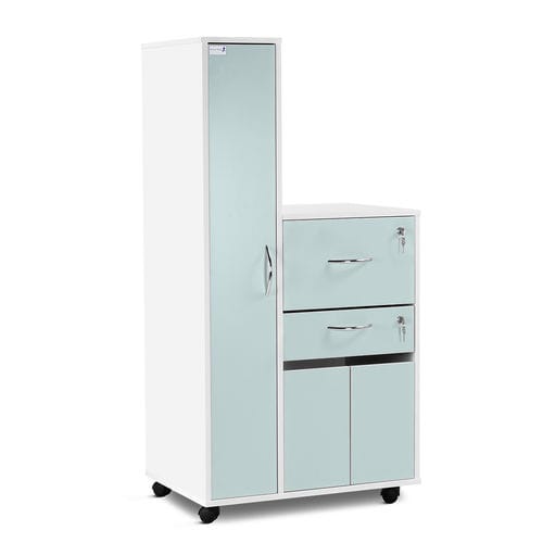 Bedside cabinet on casters - BC1 series - Bristol Maid Hospital Metalcraft - with drawers / with wardrobe / locking