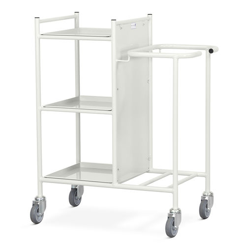 Clean linen trolley - WT/13/MS  - Bristol Maid Hospital Metalcraft - 3-shelf / 1-bag
