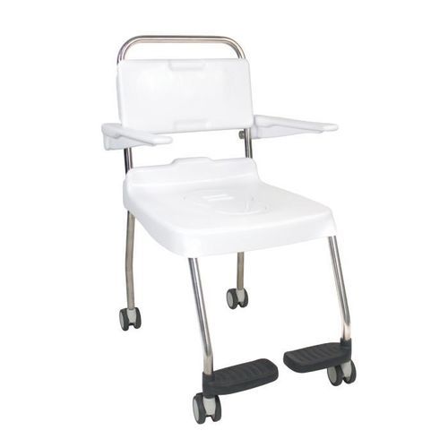People with reduced mobility commode chair - Easyclean - Bristol Maid Hospital Metalcraft - mobile / with bucket / with armrests
