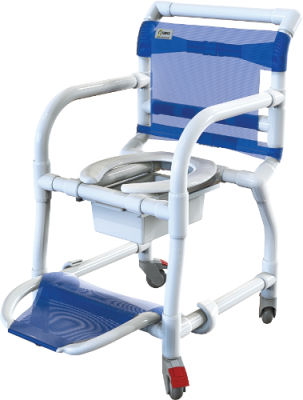 Shower chair with armrests - 310CL - Carci - without backrest / on casters / with footrest