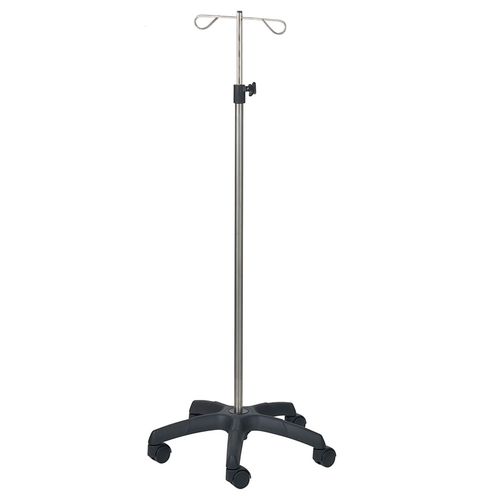 Infusion stand on casters - 32005INO - CARINA  - 2-hook / stainless steel / height-adjustable