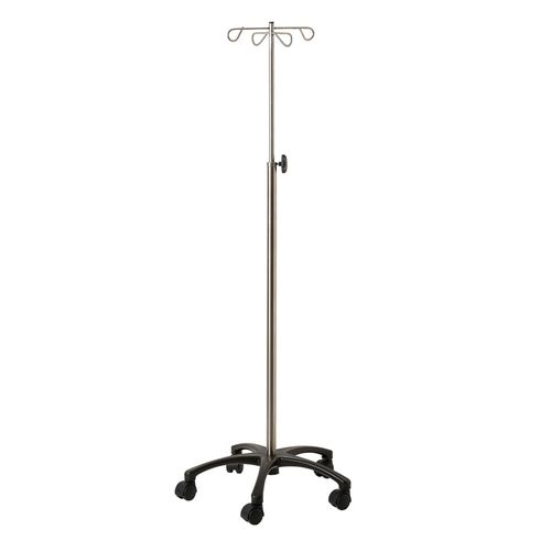 Infusion stand on casters - 32006INO - CARINA  - 4-hook / stainless steel / height-adjustable