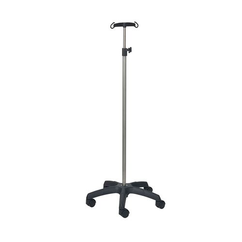 Infusion stand on casters - 32002INOALU - CARINA  - 2-hook / stainless steel / height-adjustable