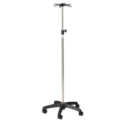 Infusion stand on casters - 32013INO25 - CARINA  - 4-hook / stainless steel / height-adjustable