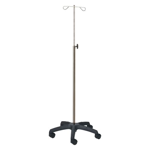 Infusion stand on casters - 32052INOX - CARINA  - 2-hook / stainless steel / height-adjustable