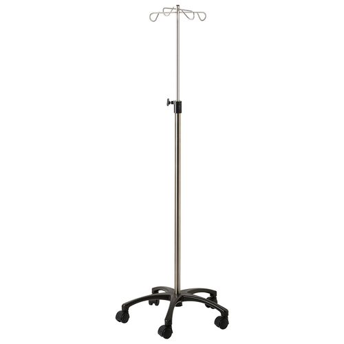 Infusion stand on casters - 32053INOX - CARINA  - 4-hook / stainless steel / height-adjustable