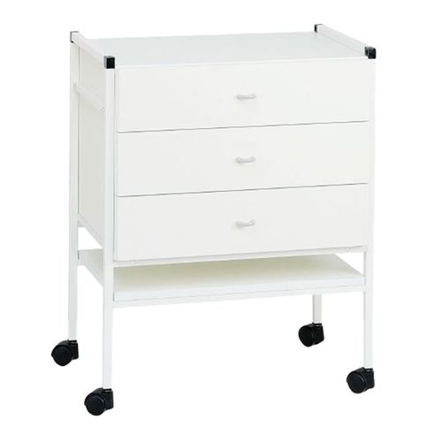 Medical trolley - 243 12 - CARINA  - for general purposes / 3-drawer / 2-tray