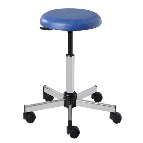 Healthcare facility stool - 12001CHR - CARINA  - height-adjustable / swivel / on casters