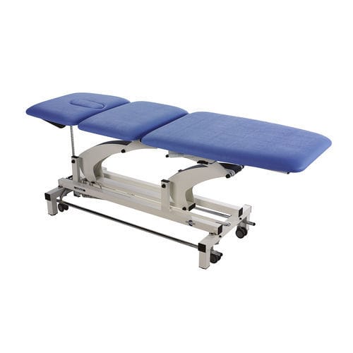 Electric massage table - SINTHESI SINGLE - Chinesport - on casters / with adjustable height backrest / 3-section