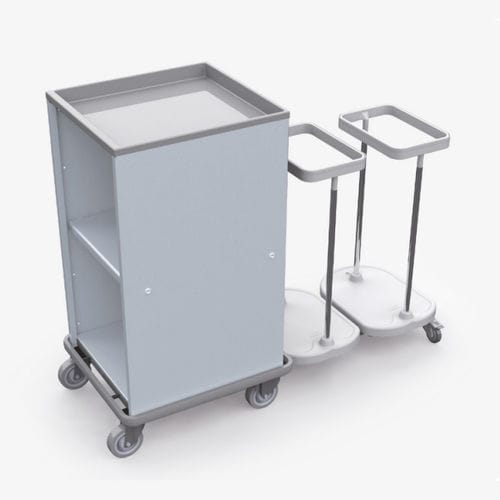 Clean linen trolley - 251.2 - Conf Industries - dirty / medical / with shelf