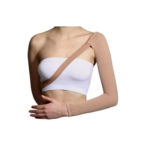 Lymphedema support compression sleeve - DaYu - women / beige / black