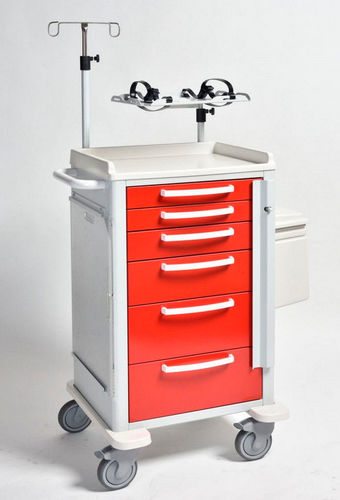 Emergency trolley - MS 22 - Dea - for general purposes / 6-drawer / with IV pole