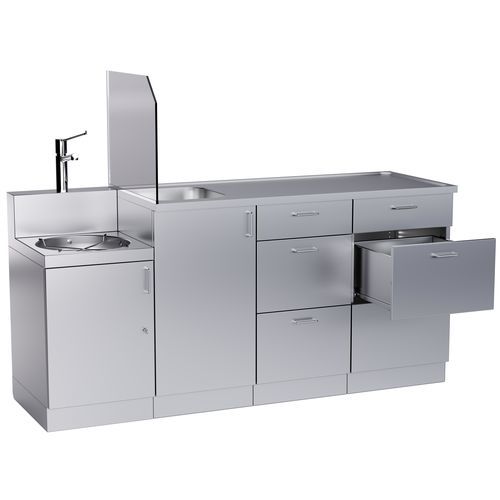 Modular cabinet - Individual - Discher Technik  - with drawer / fixed / stainless steel
